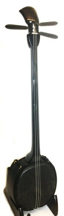 楽天市場】三線 本皮 本蛇皮強化張り：ブラック 真壁型 黒塗り 