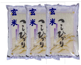 【令和5年産】会津コシヒカリ［玄米］15kg（5kg×3袋）[石抜き処理済]