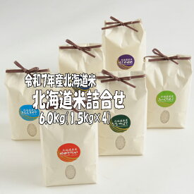 詰合せ　令和7年産　北海道詰合せ1,5kg×4袋　北海道米　送料無料
