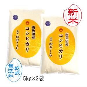 新米 無洗米 ( 乾式 )( 南魚沼産 ) 魚沼産 コシヒカリ ( 令和7年産 ) 10kg (5kg×2袋)【 送料無料 】