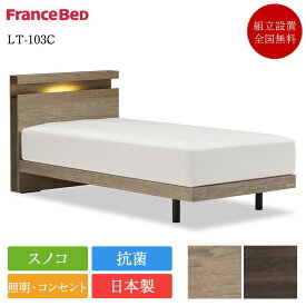 フランスベッド ベッドフレーム ダブル LT-103C 脚付き | 正規品 ベッド ダブルベッド ダブルベッドフレーム ダブルフレーム フレーム フレームのみ 日本製 国産 スノコ オシャレ 抗菌 lt-103c LG 宮 棚 照明付き コンセント付き USBポート