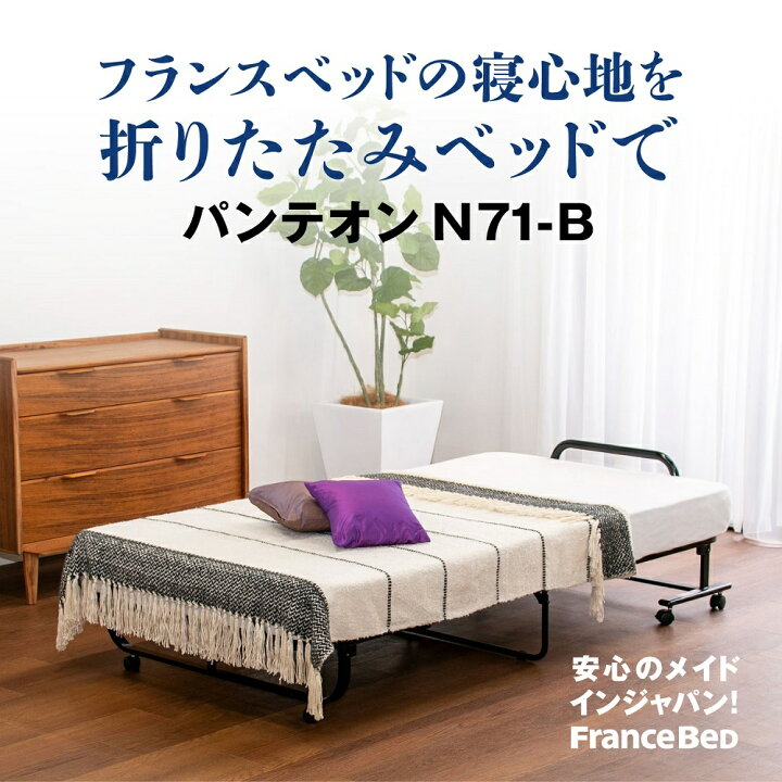楽天市場】フランスベッド 折りたたみベッド シングル パンテオンN-71B 