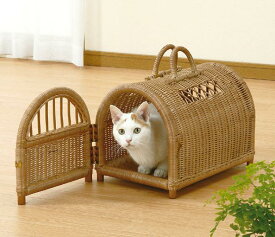 【楽天ランキング1位受賞】猫用品 キャリーバッグ カート 籐 ぺットハウス R-281ラタン 今枝商店 移動用のバスケットとしても！籐 ぺットハウス R-281 R281 サークル ケージ ハウス ベッド キャリー ペット用品 犬 猫 ラタン R-281