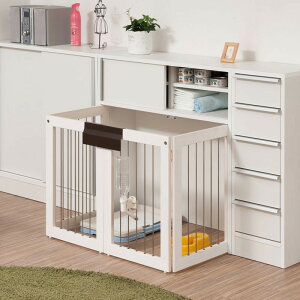 \本日300円クーポン配布/【ランキング1位獲得】 JUCEEシリーズ 省スペース収納付き折りたたみ型ケージ 幅90【すむぺっと】カウンター下収納シリーズ 折れ戸 ケージ NO-0129 NO-0135 国産 完成