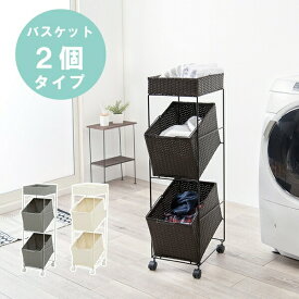 ＼300円引きクーポン進呈／ 【ランキング受賞】 収納家具 ランドリーボックス・バスケット 角型 ランドリー斜め2バスケットRAN-2425 バスケット 洗濯物 防水 キャスター付 水回り 収納 持ち手