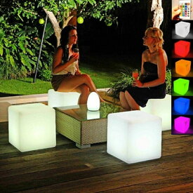 イス チェア スツール 12色に変化するLEDインテリア ボックススツール 充電式20200819-4 LEDインテリアシリーズ LED 充電式 パーティー 光る クラブ バー リモコン 色が変わる