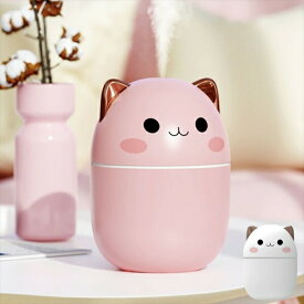 PCアクセサリー USBグッズ 加湿器 加湿器 & アロマ ディフューザー 猫20220321-18 USB 加湿器 乾燥対策 風邪対策 花粉対策 アロマ ディフューザー 加湿機 LED 照明