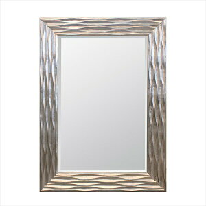 鏡 壁掛け 波型のモチーフ 壁掛け デザインミラー 80×110cmCZ-1200 完成品鏡 壁掛け ミラー 玄関 洗面 ベッドルーム ディスプレイ おしゃれ アート リビング