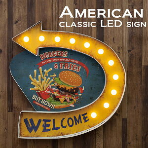 �ǎ� �����t�B���� �A�[�g�p�l�� �A�[�g�{�[�h American Classic LED Sign �A�����J���N���V�b�N BURGERS & FRIES GB76050 �A���J�W �I�[���f�B�[�Y �C���e���A �X�� �f�B�X�v���C