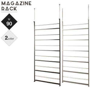 オフィス家具 パーテーション 間仕切ディスプレイパーテーション 幅90cmnj-0156 nj-0157 間仕切り突っ張りマガジンラック 幅90 シルバー ブラック 壁面収納 両面から取り出せる