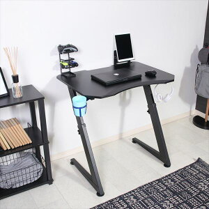 子供部屋用インテリア・寝具・収納 学習机 キッズ用ゲーミングデスク レイズ19452 19453 ヘッドフォンフック ドリンクホルダー コントローラースタンド付 収納 タブレットスタンド付 PCモニタ