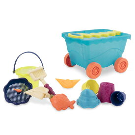 B. toys 砂場セット トラベルビーチワゴン 砂遊びおもちゃ11点セット （ブルー） 1歳半～ 正規品