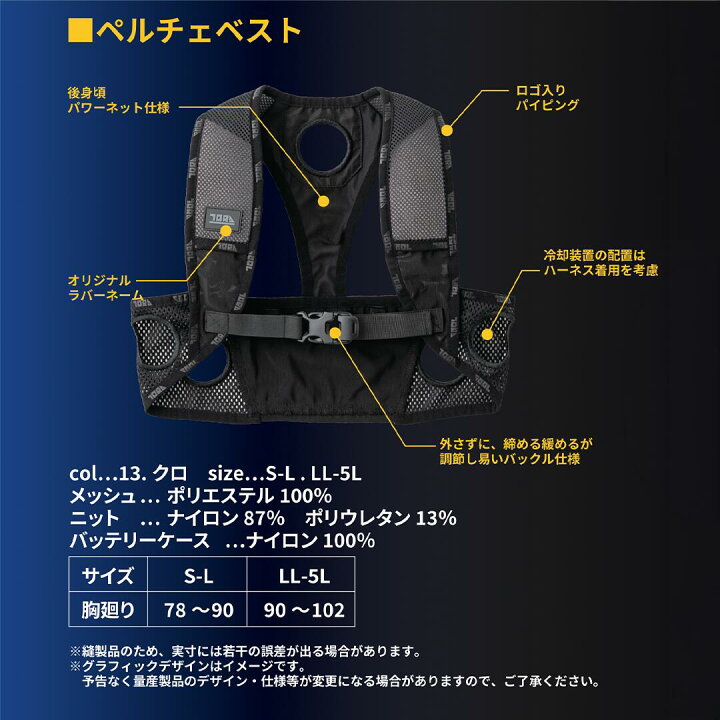 楽天市場】0213-000 寅壱ペルチェベストセット サイズS-L LL-5L : 小美  