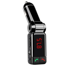 車載 FMトランスミッター FM transmitter 液晶表示 ワイヤレス式 Bluetooth カーチャージャー Car Charger シガーソケット 2USBポート充電 車でiphone/ipodの音楽を楽しめる 高音質 12V車用 日本語取扱説明書付