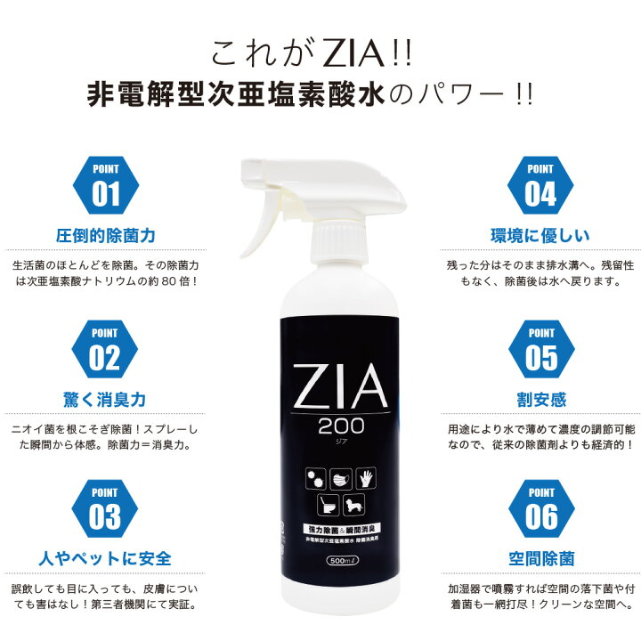 楽天市場】【4点購入で1点タダ】次亜塩素酸水 500ppm 20L ZIA(ジア) 非 