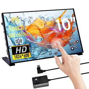GeeekPi �Ód�e�ʎ��^�b�`�X�N���[�� Raspberry Pi�p HDMI���j�^�[ IPS 1024X600 LCD�f�B�X�v���C �f���A���X�s�[�J�[�t�� Raspberry Pi 5/4B/3B+/3B/B+�p Raspberry Pi�{�[�h�����