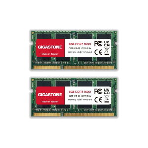 y m[gp\Rp DDR3zGIGASTONE 8GBx2 (16GB Kit) DDR3/DDR3L 1600MHz (1333MHz) PC3-12800 (PC3-10600) CL11 1.35V/1.5V 2Rx8 SODIMM
