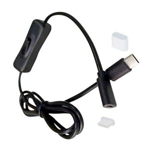 Sound Wave ON/OFF スイッチ付 Type-C USB-C (充電  データ通信 対応/PD=スマホ急速充電 未対応) USB-C 延長ケーブル オス メス + シリコン製 USB-C オス 保護 防塵 キャップ付 Cm-fD (