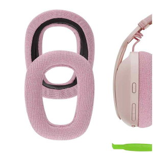 Geekria NOVA�C���[�p�b�h �݊��� �p�b�h ���W�N�[�� Logitech Zone Vibe 100/125, G435 Lightspeed Wireless �w�b�h�z���ɑΉ� �p�b�h �C���[/�C���[�J�b�v���b�V���t�@�u���b�N (�s���N)