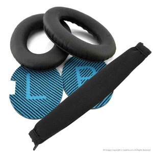 �w�b�h�t�H���p�C���[�p�b�h+ �w�b�h�o���h �{�[�Y Bose QuietComfort QC25, QC35 ii, QC35 ii Gaming ���Ή������p �C���[�N�b�V���� (�u���b�N)