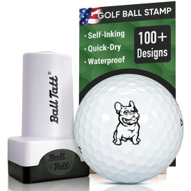 Ball Tatt - フレンチブルドッグゴルフボールスタンプ、ゴルフボールスタンパー、セルフインキングゴルフボールスタンプマーカー、ゴルフボールを識別するための再利用可能なゴルフボール