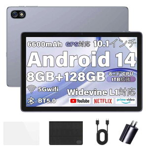 Ulefone Tab W10 �A���h���C�h �^�u���b�g 10�C���` Wi-Fi���f�� 8GB+128GB+�ő�1TB�g�� Android 14 tablet 6600mAh Type-C�[�d 1280*800 IPS��� 8�R�ACPU 2.4G��5GW