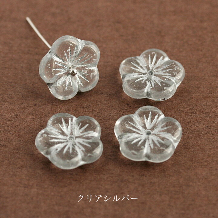 楽天市場】チェコビーズ フラワー 14mm 4個入り 花 チェコガラス 