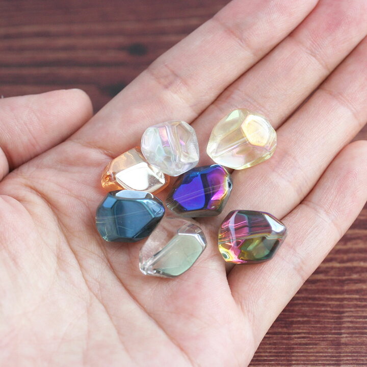 楽天市場】ランダムカットガラスビーズ 16×13mm 8個 アクセサリー 