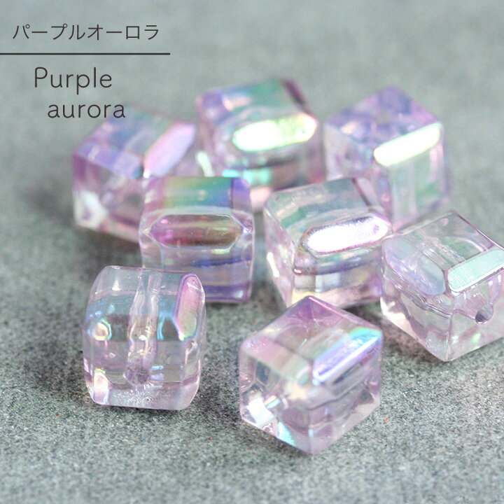 楽天市場】12mmキューブアクリルビーズ オーロラ 8個入 アクセサリー 