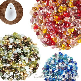【スーパーSALE☆最大20%OFFクーポン】ビーズ チェコビーズ ドロップ 4×6mm カラーミックス 約150個 アソート セット しずく チェコガラスビーズ ハンドメイド 材料 ビーズ パーツ 雫 シズク 横穴 ピアス ネックレス スーパーSALE スーパーセール