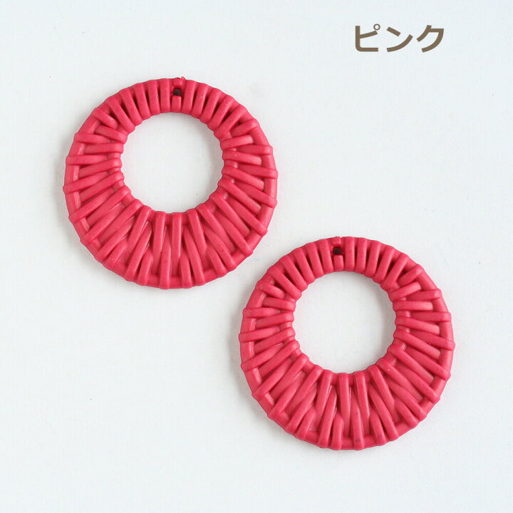 楽天市場】アクセサリーパーツ ラタン風プラスチックパーツ フープ 