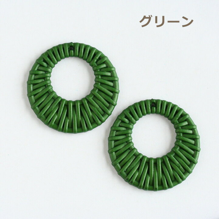 楽天市場】アクセサリーパーツ ラタン風プラスチックパーツ フープ 