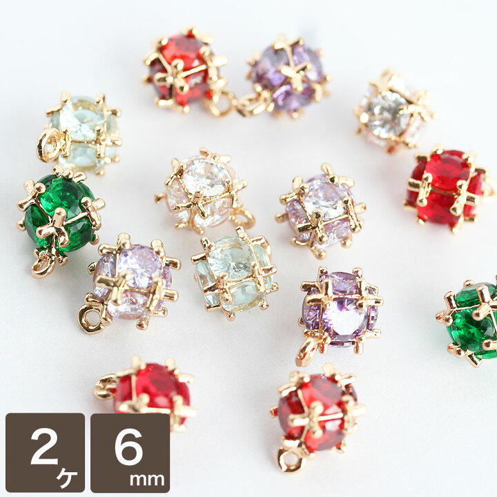 楽天市場】アクセサリーパーツ キューブ形 キュービックジルコニア  