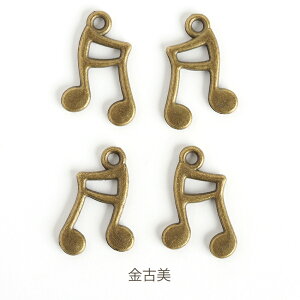 アクセサリーパーツ 音符チャーム 銀古美 金古美 4個 アンティーク調 メタルチャーム メタルパーツ 手芸 パーツ ピアス イヤリング ハンドメイド 手作り