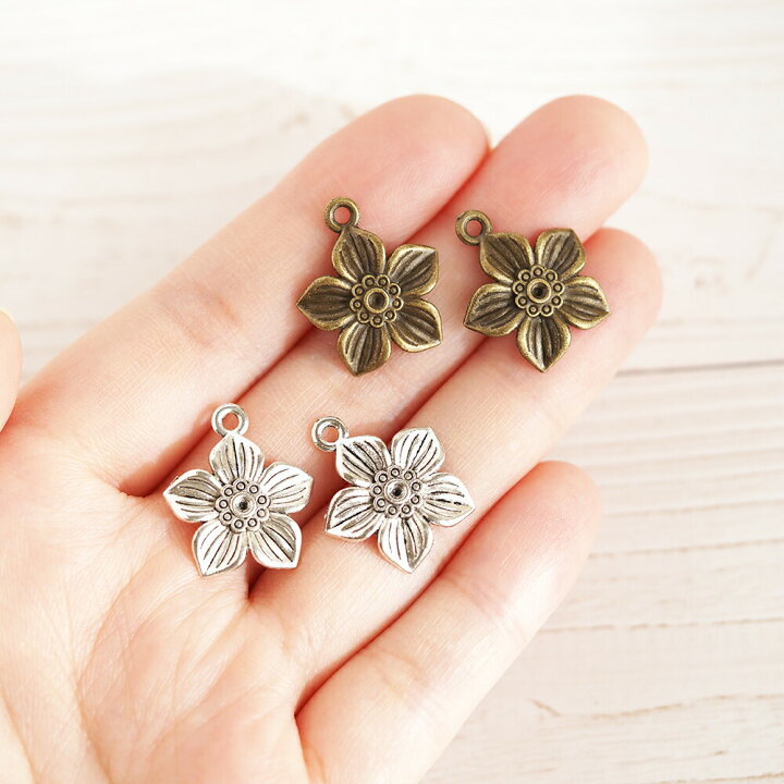 楽天市場】【3/4〜10％OFF！】アクセサリーパーツ フラワーチャーム No 