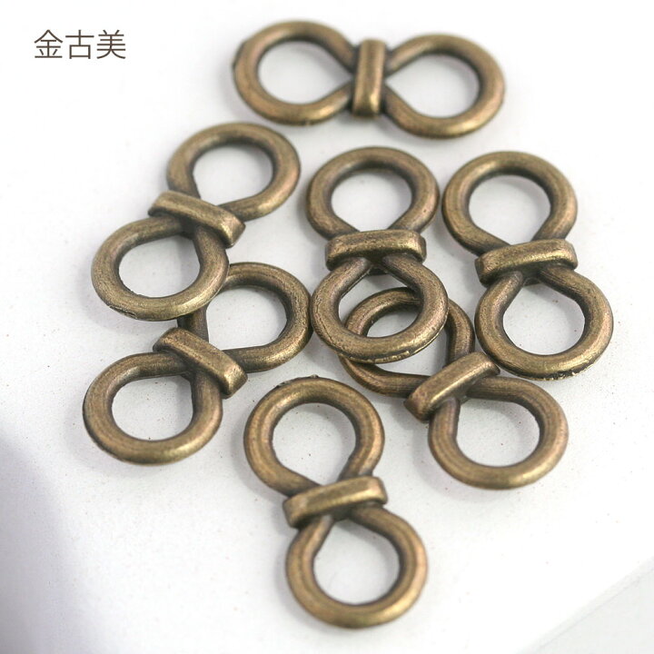 楽天市場】メタルつなぎパーツ No.6 金古美 銀古美 10個 アクセサリー 
