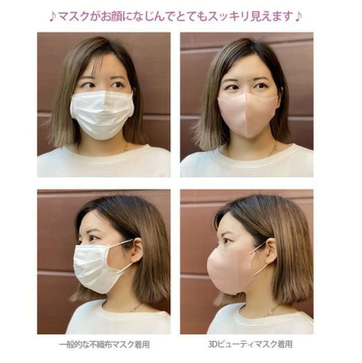 楽天市場 雑誌 美st掲載 送料無料 お得なまとめ買い 5袋セット 血色マスク 不織布マスク 使い捨てマスク 立体マスク カラーマスク チークマスク 血色カラー ピンク ベージュ ニュアンスカラー おしゃれマスク かわいい 可愛い 女性用 大人用 スーツ メイク映え