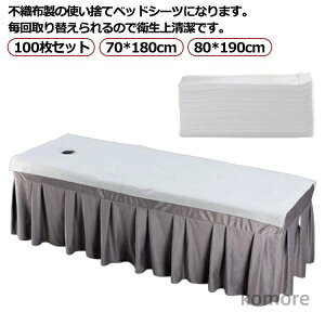 【送料無料】マッサージベッド カバー 有孔 使い捨て 不織布 100枚 エステベッドカバー 整体ベッドカバー 施術ベッドカバー