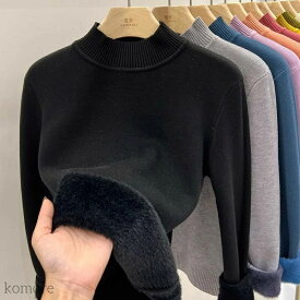 【送料無料】トップス ニット ゆるニット レディース トップス 裏起毛 トレーナー 暖かい 長袖 あったか ふわふわ ラウンドネック 無地 大人 かわいい きれいめ 春 秋 冬