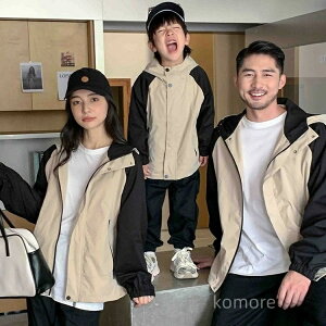 【送料無料】ーデ 撥水 防風 コート マウンテンパーカー 長袖 親子コーデ フード付き 冬 春秋 ジャケット アウター 赤ちゃん ペアルック 親子