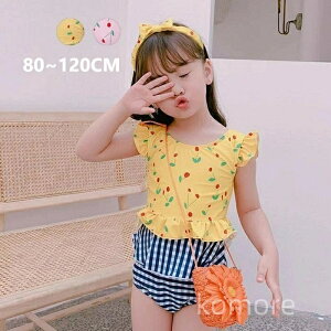 【送料無料】120cm 110 100 90 80 赤ちゃん かわいい みずぎ 女子 こども 子ども イェロー ピンク パンツ トップス 2点セット 女の子 水着