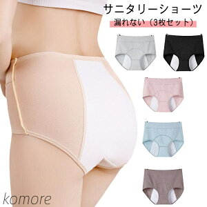 【送料無料】サニタリーショーツ 枚セット ショーツ 前漏れ防止 色ランダム サニタリーパンツ 生理用ショーツ 多い日用 漏れないショーツ レディース
