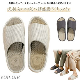 【送料無料】足ツボ 送料無料 オールシーズン マッサージスリッパ 足つぼ マッサージ ルームシューズ 室内履き 健康サンダル 前開き 送料無料 通気性
