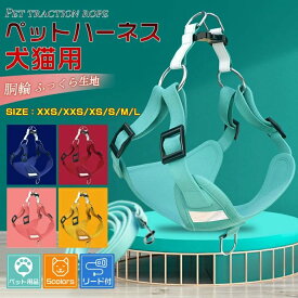中型犬 簡単装着 胴輪 引っ張り防止 おし 犬具 送料無料 セット リード&ハーネス ハーネスリード 小型犬 ソフトハーネス お散歩