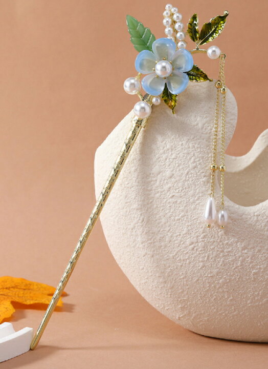 楽天市場】簪 かんざし 髪飾り 合金製 花 青 : komuonネットストア