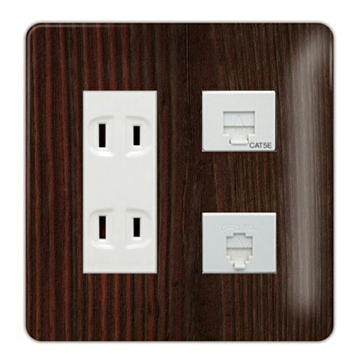 楽天市場 ドレスマ 5口用 木目調 ウッド 木 コスモシリーズワイド21対応 コンセントカバー コンセントプレート スイッチカバー スイッチプレート おしゃれ デザイン 交換用 1口 2口 3口 5口 6口 やるcan