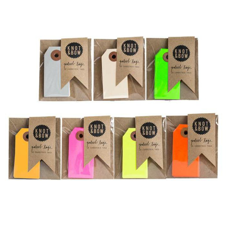 楽天市場】タグ 荷札 KNOT&BOW パーセルギフトタグ 単色10枚入り  
