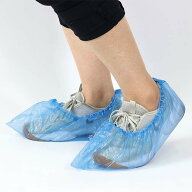 使い捨てビニール製靴カバー 100枚入り ブルー シューズカバー 50足分 使い捨て ビニール靴カバー 清掃 …