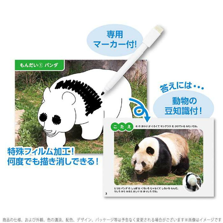 楽天市場 かけるかな どうぶつもようずかん 描いて消せるマーカー付き 対象年齢3才以上 描いて楽しむ動物図鑑 知育本 学習 玩具 アーテック 6951 やるcan