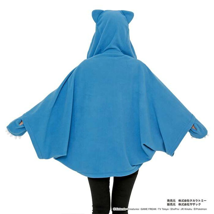 楽天市場 ポンチョ ケープ カビゴン 着ぐるみケープ フード付き キャラクターケープ 羽織 フリース ポケットモンスター ポケモン サザック Tmy 091 やるcan